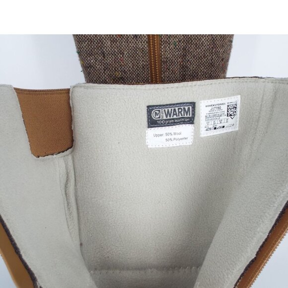 Merrell Haven Caramel Brown Tweed Tall Buckle Boots - Picture 8 of 12